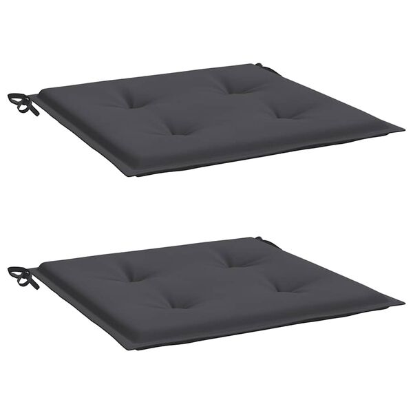 vidaXL Μαξιλάρια Καρέκλας Κήπου 2 τεμ. Ανθρακί 40x40x4 εκ. Υφασμάτινα