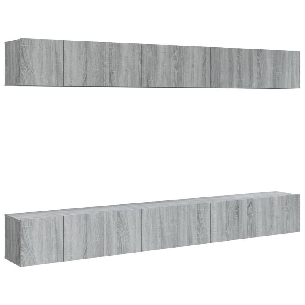 vidaXL Έπιπλα Τηλεόρασης 8 τεμ. Γκρι Sonoma 60x30x30 εκ. Επεξεργ. Ξύλο