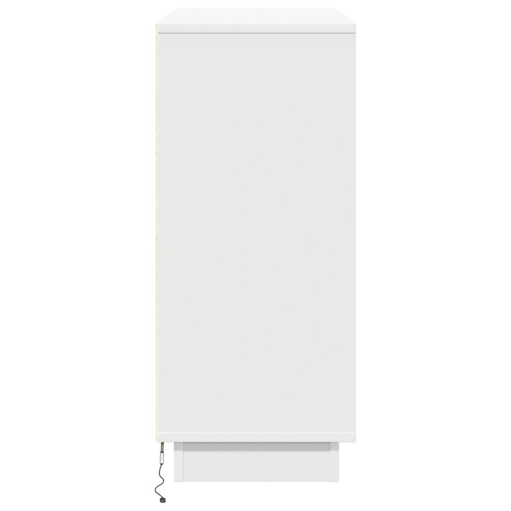 vidaXL Κομοδίνο LED Λευκό 90x32x75 εκ. από Επεξεργασμένο Ξύλο
