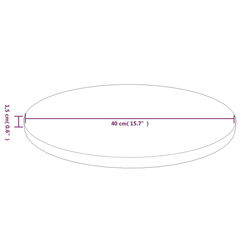vidaXL Επιφάνεια Τραπεζιού Στρογγυλή Σκ. Καφέ Ø40x1,5 εκ. Ξύλο Δρυς