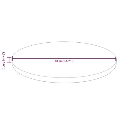 vidaXL Επιφάνεια Τραπεζιού Στρογγυλή Σκ. Καφέ Ø40x1,5 εκ. Ξύλο Δρυς