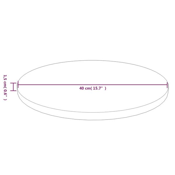 vidaXL Επιφάνεια Τραπεζιού Στρογγυλή Σκ. Καφέ Ø40x1,5 εκ. Ξύλο Δρυς