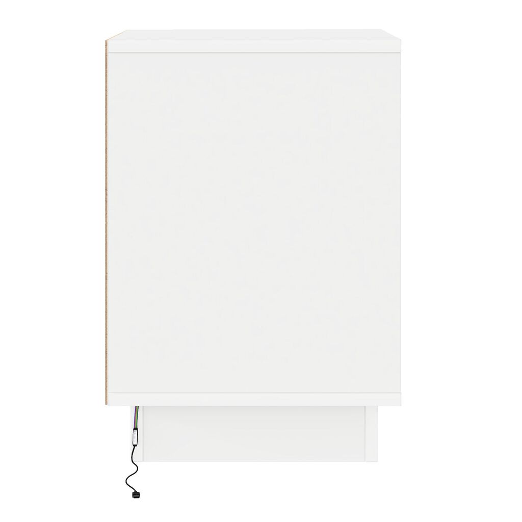 vidaXL Κομοδίνο με LED Φώτα Λευκό 39x34,5x50 εκ.