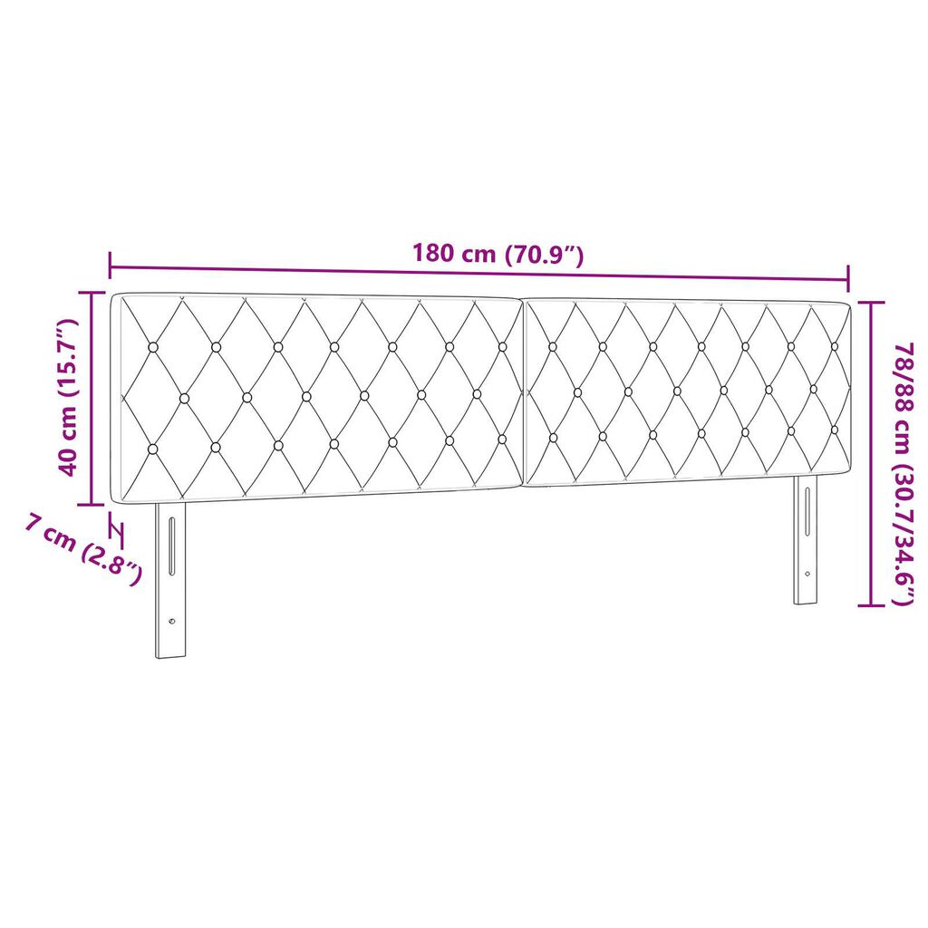 vidaXL LED Κεφαλάρι με Κουμπί Κρύσταλλο Ροζ 90 εκ Βελούδο