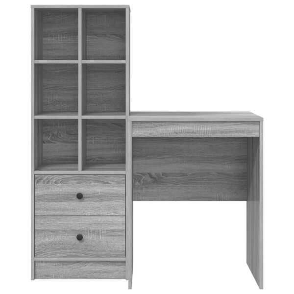 vidaXL Γραφείο με αποθηκευτικό χώρο 2 pcs Γκρι sonoma 60 x 50 x 76 εκ.