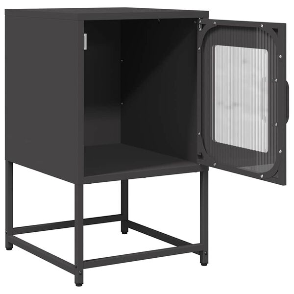 vidaXL Κομοδίνο Μαύρο 36x39x60,5 cm από χάλυβα ψυχρής έλασης
