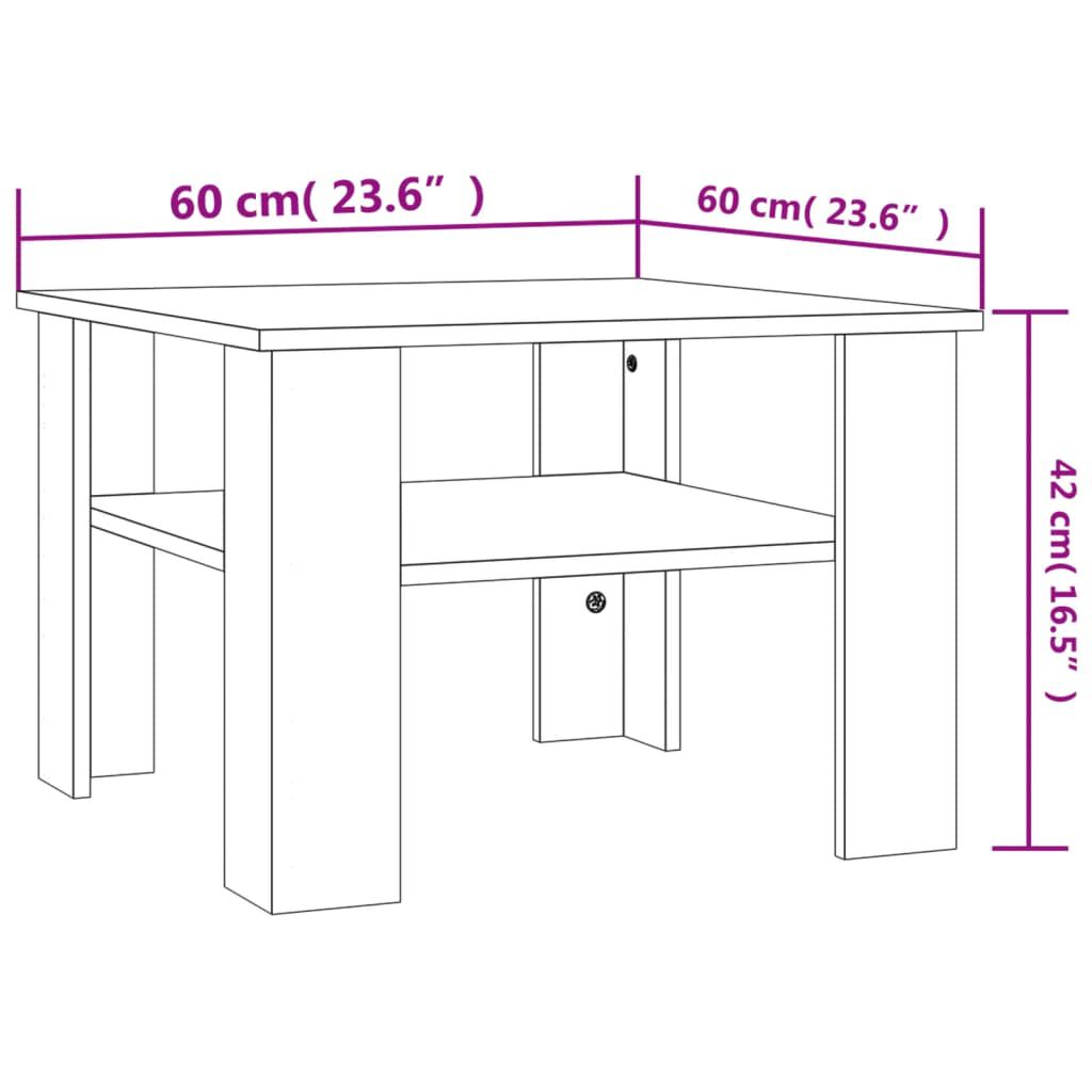 vidaXL Τραπεζάκι Σαλονιού Sonoma Δρυς 60x60x42 εκ. από Επεξ. Ξύλο
