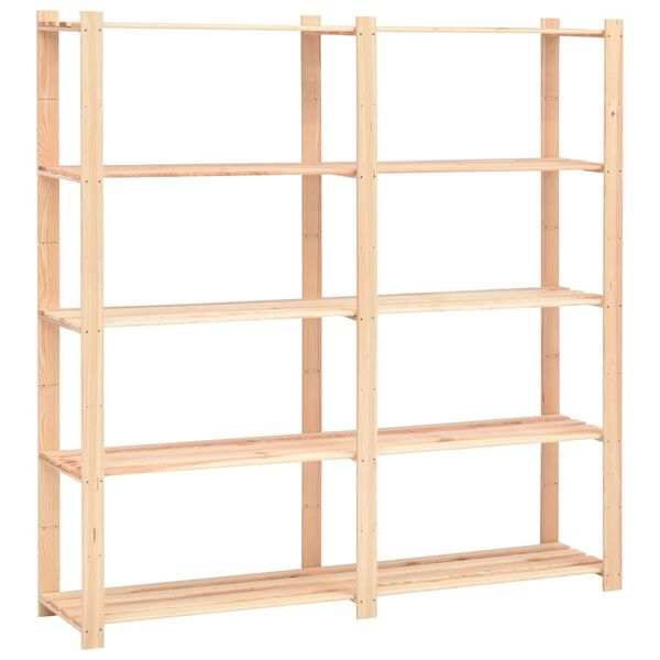 vidaXL Ραφιέρες 5 Επιπέδων 5 τεμ 500 κ 170x38x170 εκ Μασίφ Ξύλο Πεύκου