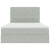 vidaXL Κρεβάτι με αποθηκευτικό χώρο και LED Ανοιχτό γκρι 140 x 190 cm