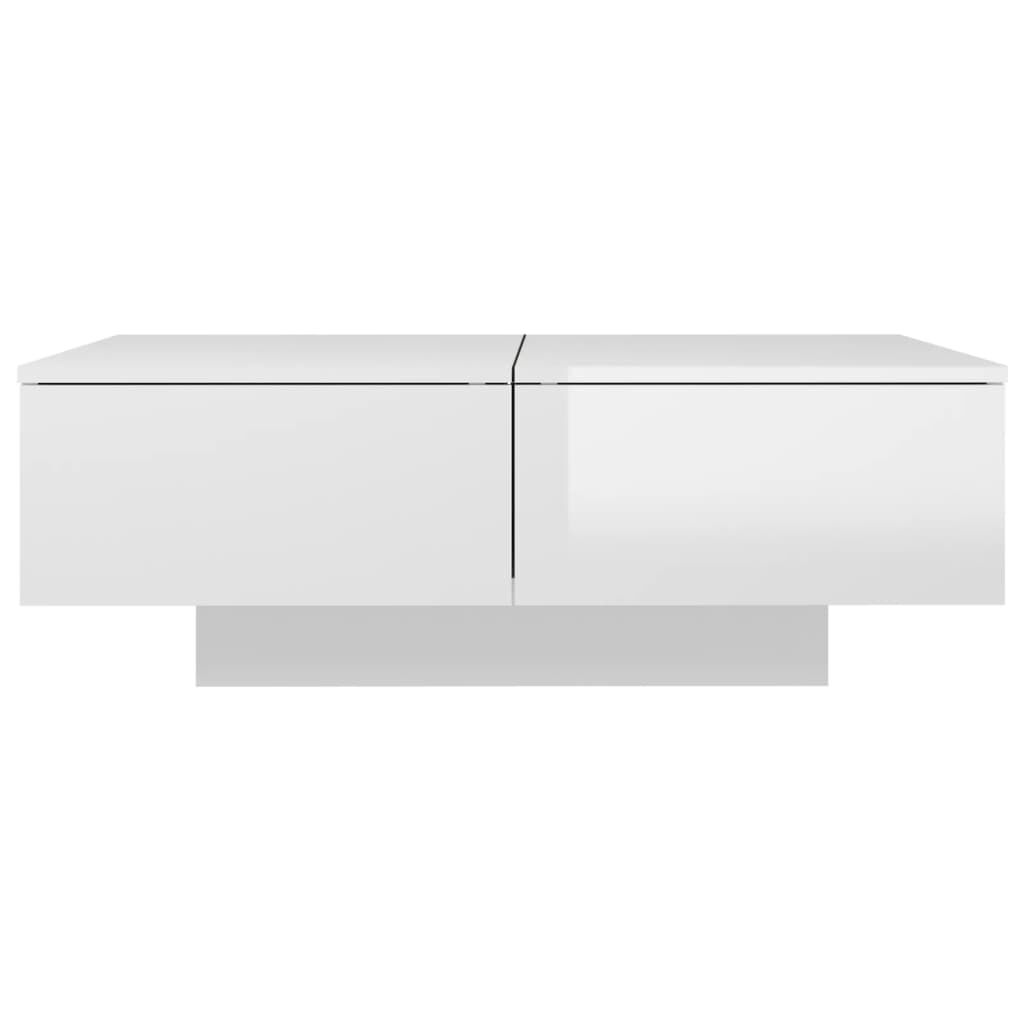 vidaXL Τραπεζάκι Σαλονιού Γυαλιστερό Λευκό 90x60x31 εκ. Επεξ. Ξύλο