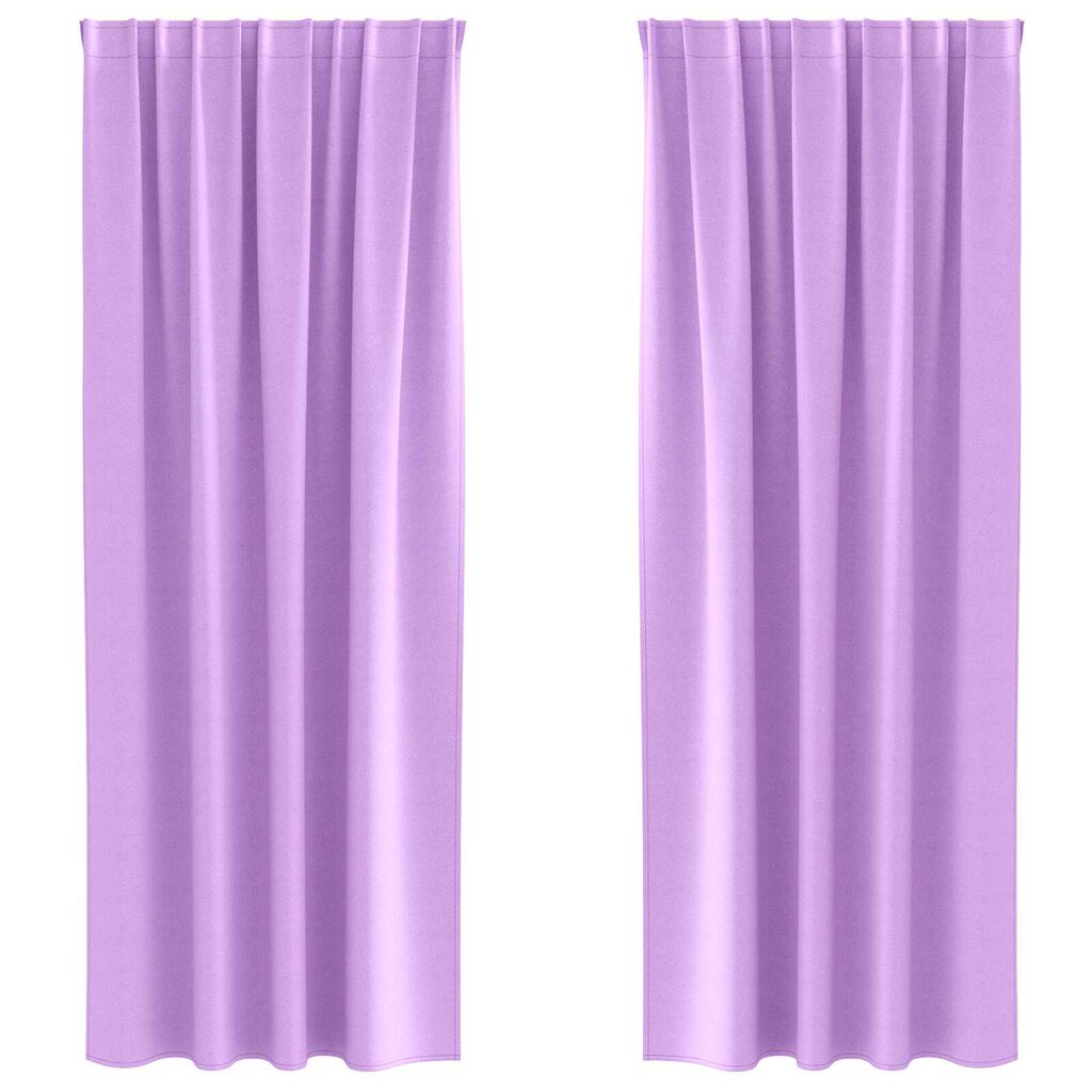 vidaXL Κουρτίνες με κουρτίνες 2 pcs Μοβ 260 x 140 εκ. Πολυεστέρας