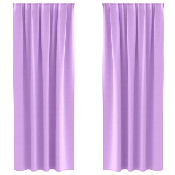 vidaXL Κουρτίνες με κουρτίνες 2 pcs Μοβ 260 x 140 εκ. Πολυεστέρας