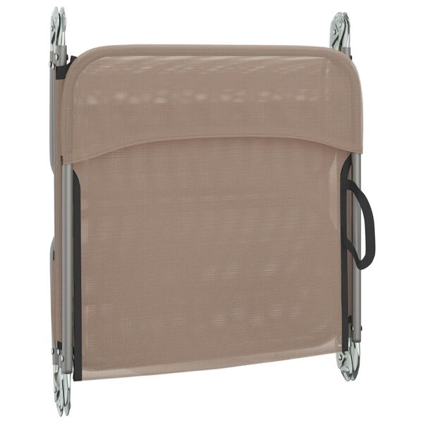 vidaXL Ξαπλώστρες Πτυσσόμενες 2 τεμ. Taupe από Textilene & Ατσάλι
