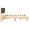 vidaXL Σκελετός Κρεβατιού με Επενδεδυμένο Κεφαλάρι Σκούρο Γκρι