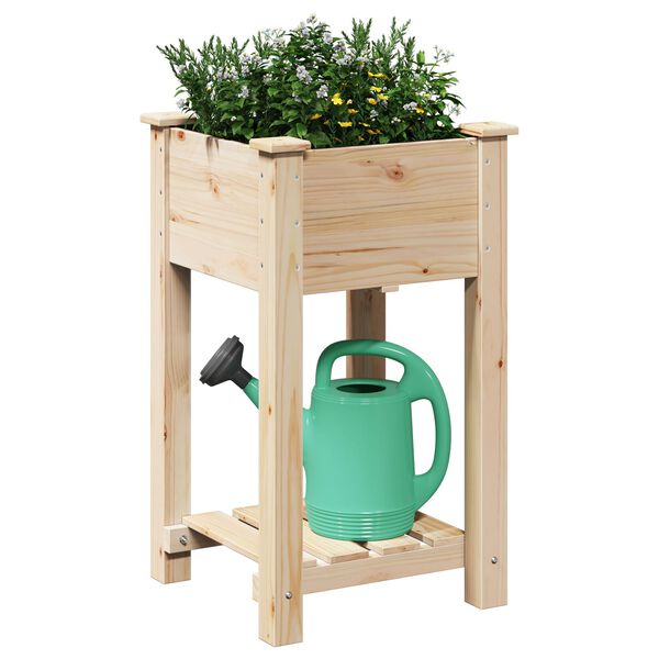 vidaXL Γλάστρα Κήπου με Ράφι 45x45x76 εκ. Μασίφ Ξύλο Πεύκου