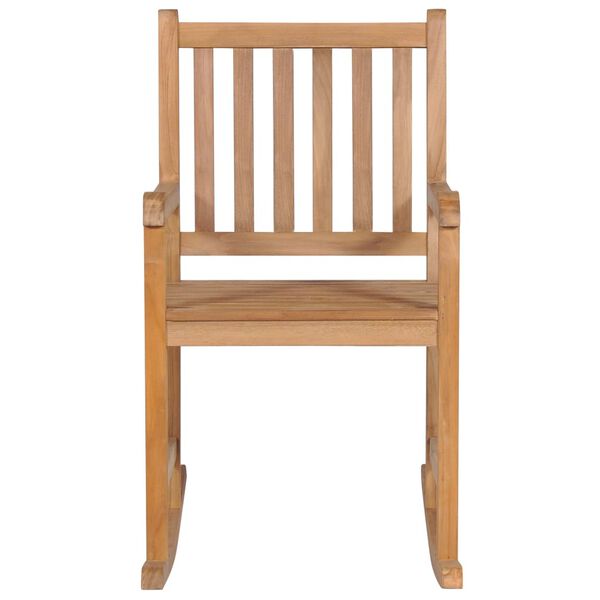 vidaXL Πολυθρόνα Κουνιστή από Μασίφ Ξύλο Teak με Taupe Μαξιλάρι