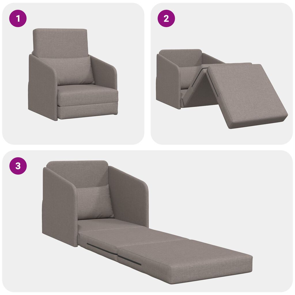 vidaXL Σαλονιού Καναπές Κρεβάτι 2-σε-1 Ταπάζ 65x80x83 εκ. Υφασμάτινος