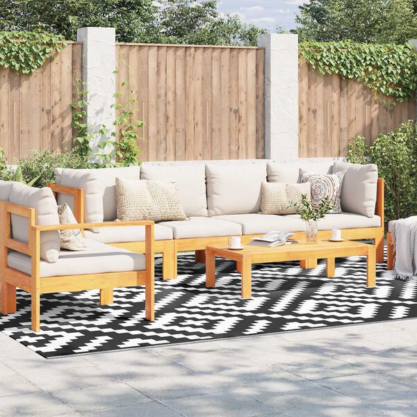 vidaXL Εξωτερικό Χαλάκι 'ARAKIL' Λευκό και Μαύρο 300 x 400 cm PP