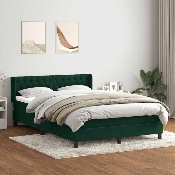 vidaXL &Kappa;&rho;&epsilon;&beta;ά&tau;&iota; Boxspring &mu;&epsilon; &Sigma;&tau;&rho;ώ&mu;&alpha; &Sigma;&kappa;&omicron;ύ&rho;&omicron; &Pi;&rho;ά&sigma;&iota;&nu;&omicron; 140x210&epsilon;&kappa;. &Beta;&epsilon;&lambda;&omicron;ύ&delta;&iota;&nu;&omicron;