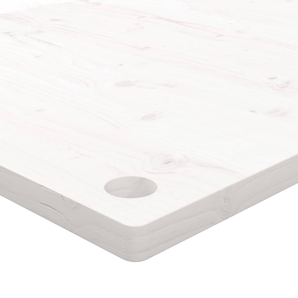 vidaXL Επιφάνεια Γραφείου Λευκή 110x55x2,5 εκ. από Μασίφ Ξύλο Πεύκου