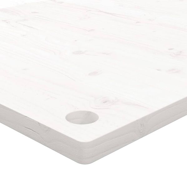 vidaXL Επιφάνεια Γραφείου Λευκή 110x55x2,5 εκ. από Μασίφ Ξύλο Πεύκου