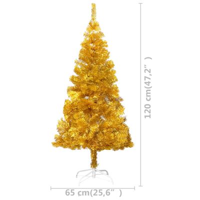 vidaXL Χριστουγεν Δέντρο Προφωτισμένο Τεχνητό Μπάλες Χρυσό 120εκ PET