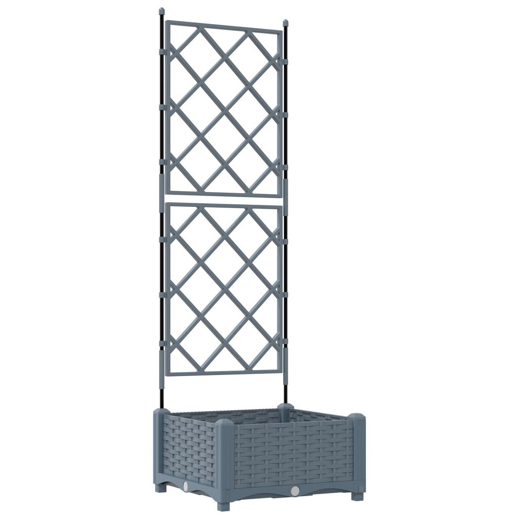 vidaXL Γλάστρα Κήπου με Στήλη Ανοιχτό Γκρι 40x40x125.5 εκ