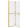 vidaXL Τοίχος ντους Walk-in Χρυσό και διαφανές 110 x 190 cm