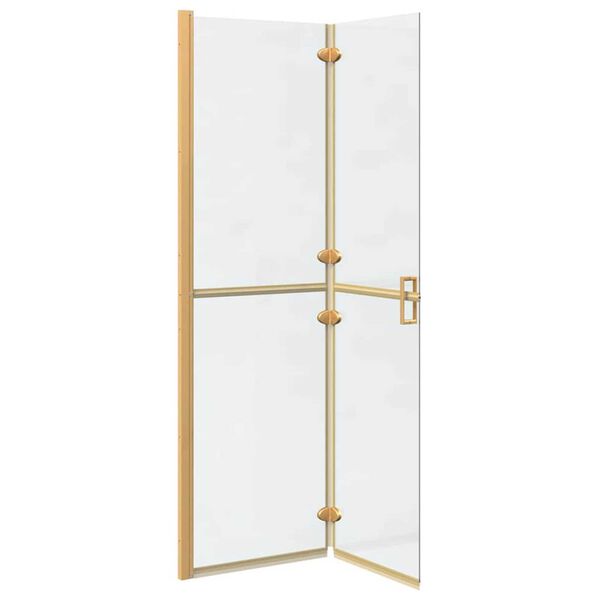 vidaXL Τοίχος ντους Walk-in Άλλο Χρυσό και διαφανές 110 x 190 cm
