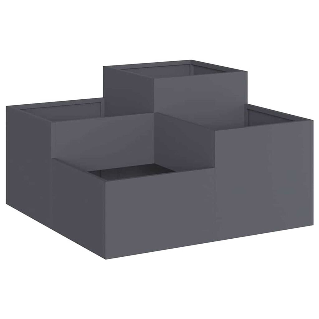 vidaXL Γλάστρα Κήπου Ανθρακί 80 x 80 x 48 εκ. Ατσάλι