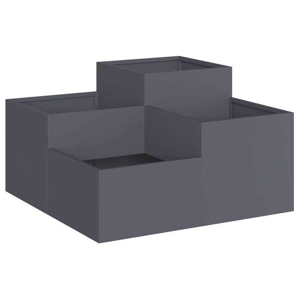 vidaXL Γλάστρα Κήπου Ανθρακί 80 x 80 x 48 εκ. Ατσάλι