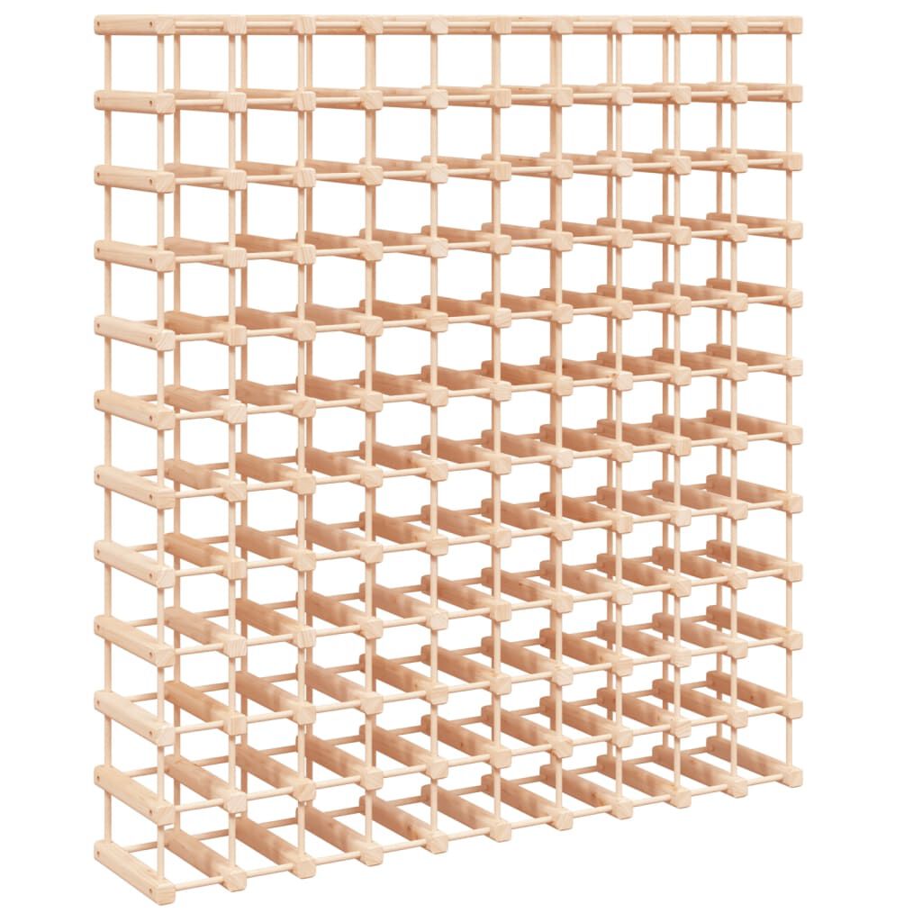 vidaXL Ραφιέρα Κρασιών 120 Κρασιά 112,5x23x123,5εκ. Μασίφ Ξύλο Πεύκου