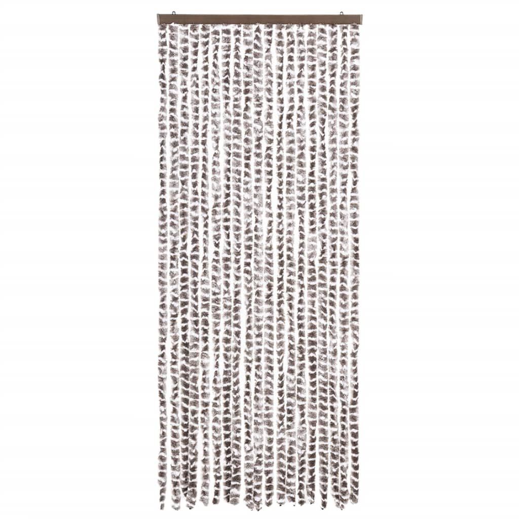 vidaXL Σήτα - Κουρτίνα Πόρτας Taupe / Λευκό 56 x 185 εκ. από Σενίλ