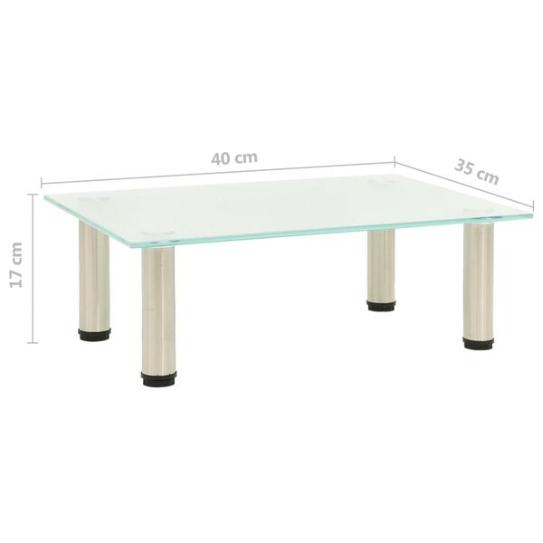 vidaXL Βάση Τηλεόρασης Αμμοβολισμένη 40 x 35 x 17 εκ. από Ψημένο Γυαλί