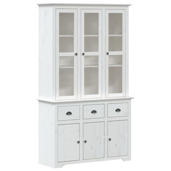 vidaXL Μπουφές BODO Λευκός 115,5x43x200,5 εκ. από Μασίφ Ξύλο Πεύκου