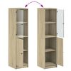 vidaXL Ντουλάπι Sonoma Δρυς 35 x 37 x 142 εκ. με Γυάλινη Πόρτα