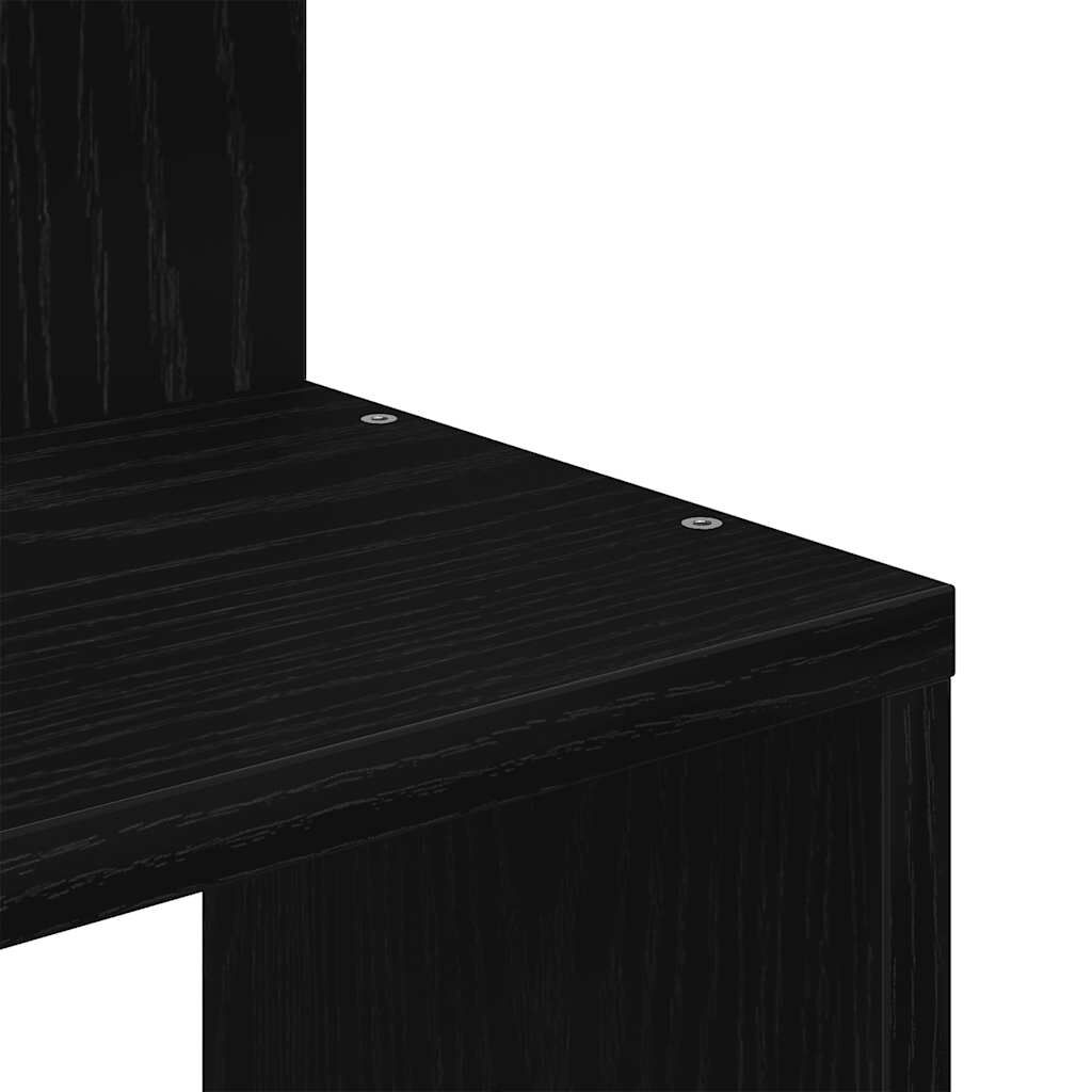 Γωνιακό ράφι τοίχου vidaXL Μαύρο 32x32x127,5 cm Κατασκευασμένο ξύλο