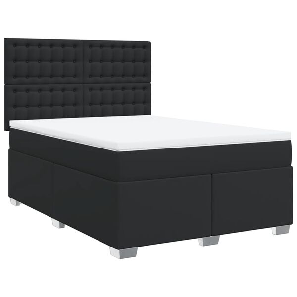 vidaXL &Kappa;&rho;&epsilon;&beta;ά&tau;&iota; Boxspring &mu;&epsilon; &Sigma;&tau;&rho;ώ&mu;&alpha; &Mu;&alpha;ύ&rho;&omicron; 140x200&epsilon;&kappa;.&alpha;&pi;ό &Sigma;&upsilon;&nu;&theta;&epsilon;&tau;&iota;&kappa;ό &Delta;έ&rho;&mu;&alpha;