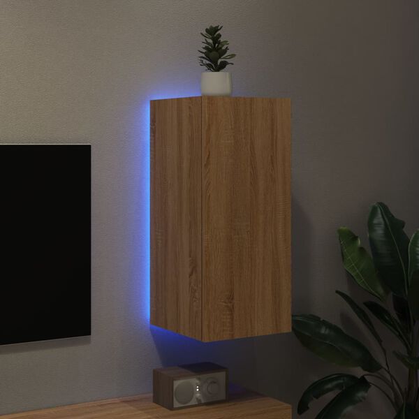 vidaXL Έπιπλο Τοίχου Τηλεόρασης με LED Sonoma Δρυς 30,5x35x70 εκ.