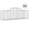 vidaXL Συρματοκιβώτια Τοξωτά 5 τεμ. 200x50x60/80 εκ. Γαλβαν. Ατσάλι