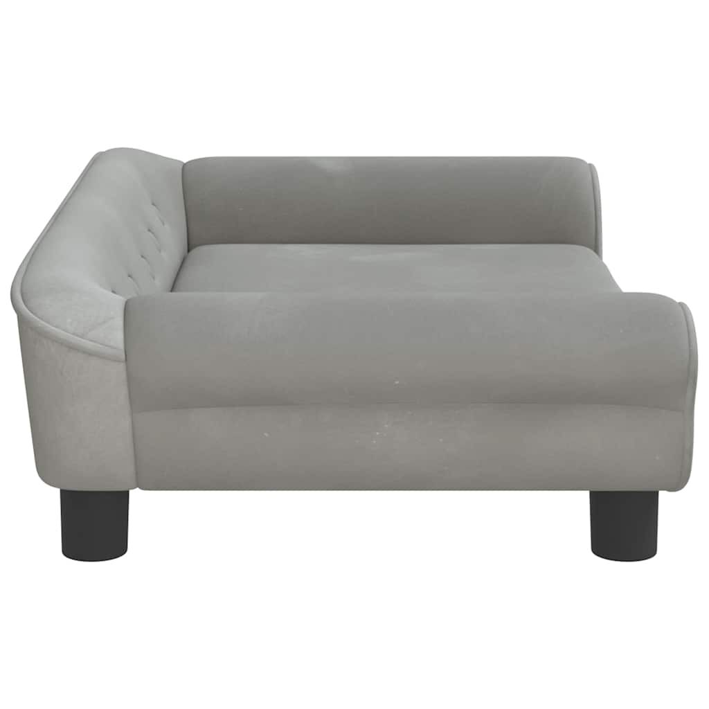 vidaXL Κρεβάτι Σκύλου Ανοιχτό Γκρι 70 x 48 x 22 εκ. Βελούδινο