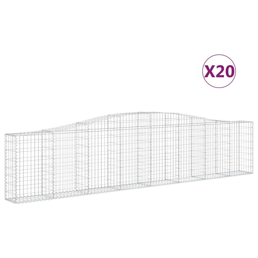vidaXL Συρματοκιβώτια Τοξωτά 20 τεμ. 400x30x80/100 εκ. Γαλβαν. Ατσάλι