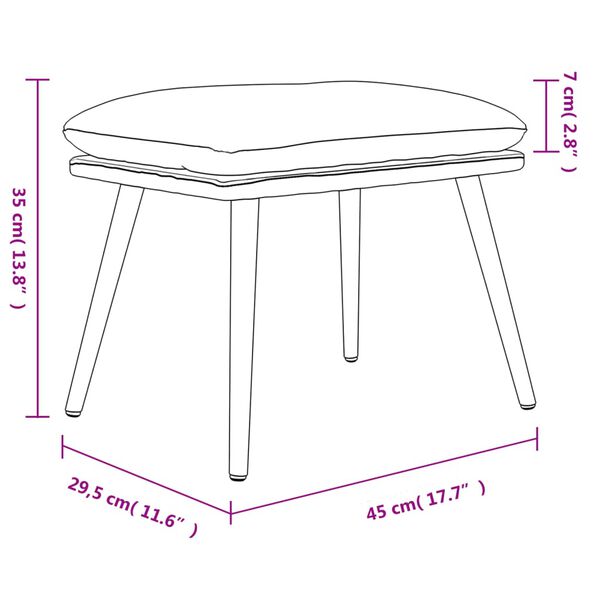 vidaXL Υποπόδιο Taupe 45 x 29,5 x 35 εκ. Υφασμάτινο