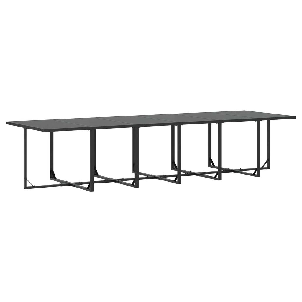 vidaXL Σέτ φαγητού για κήπο 17 pcs Μαύρο Ατσάλι
