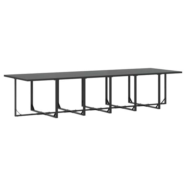 vidaXL Σέτ φαγητού για κήπο 17 pcs Μαύρο Ατσάλι
