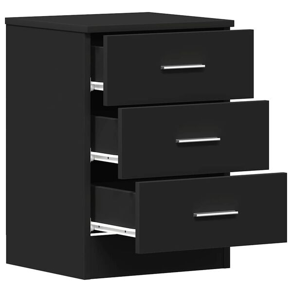 vidaXL Κομοδίνο Μαύρο 38 x 35 x 56 εκ. από Μοριοσανίδα