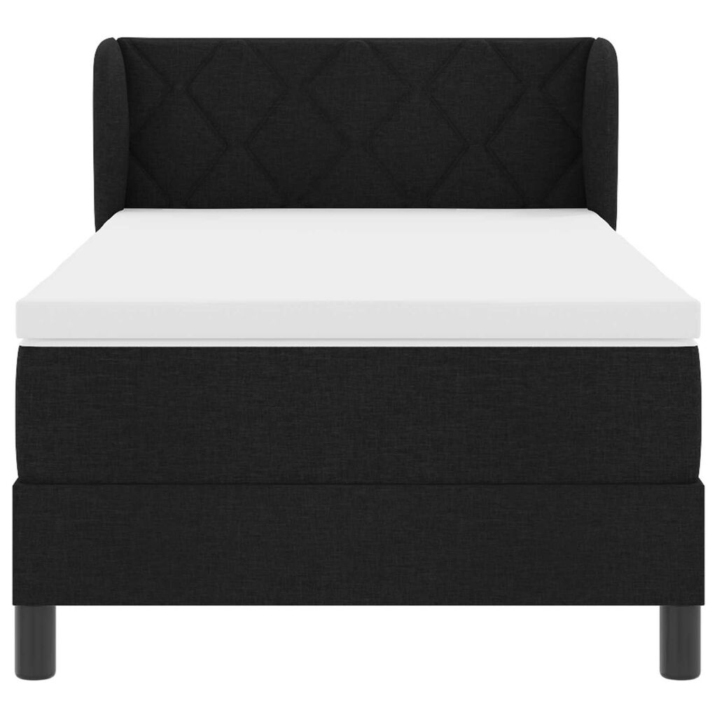 vidaXL Κρεβάτι box spring με στρώμα Μαύρο 100 x 200 cm ύφασμα