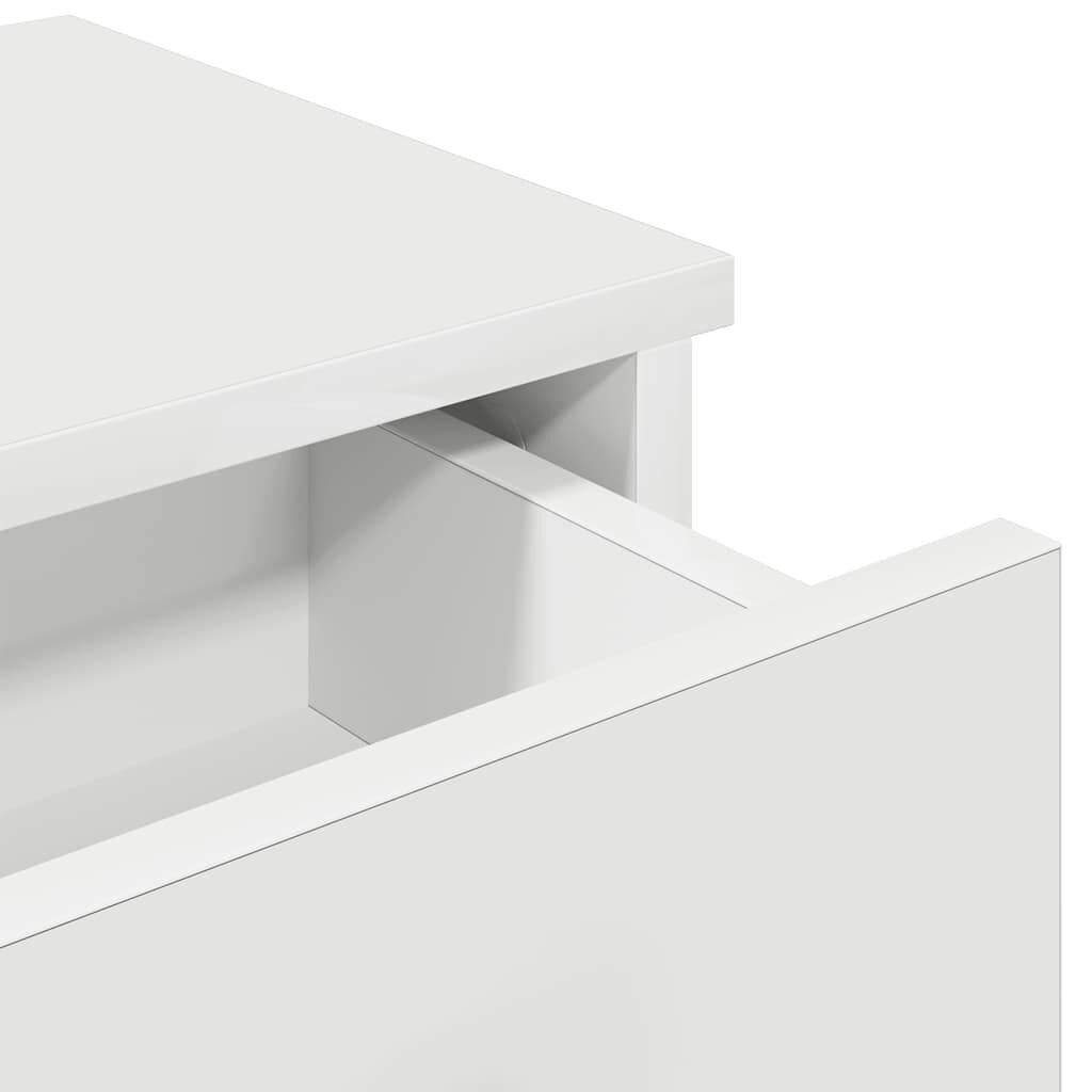 vidaXL Ράφι τοίχου με συρτάρια Λευκό 100x37,5x19 cm Ξύλινη κατασκευή