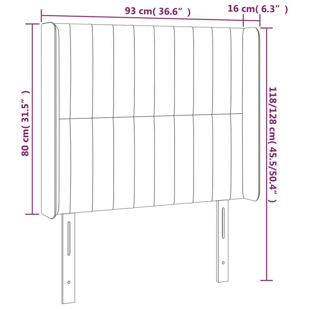 vidaXL Κεφαλάρι με Πτερύγια Μπλε 93x16x118/128 εκ. Υφασμάτινο