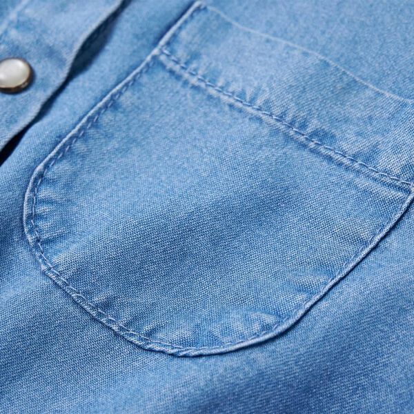 Φόρεμα Παιδικό Μακρυμάνικο Σκούρο Μπλε και Denim Μπλε 104
